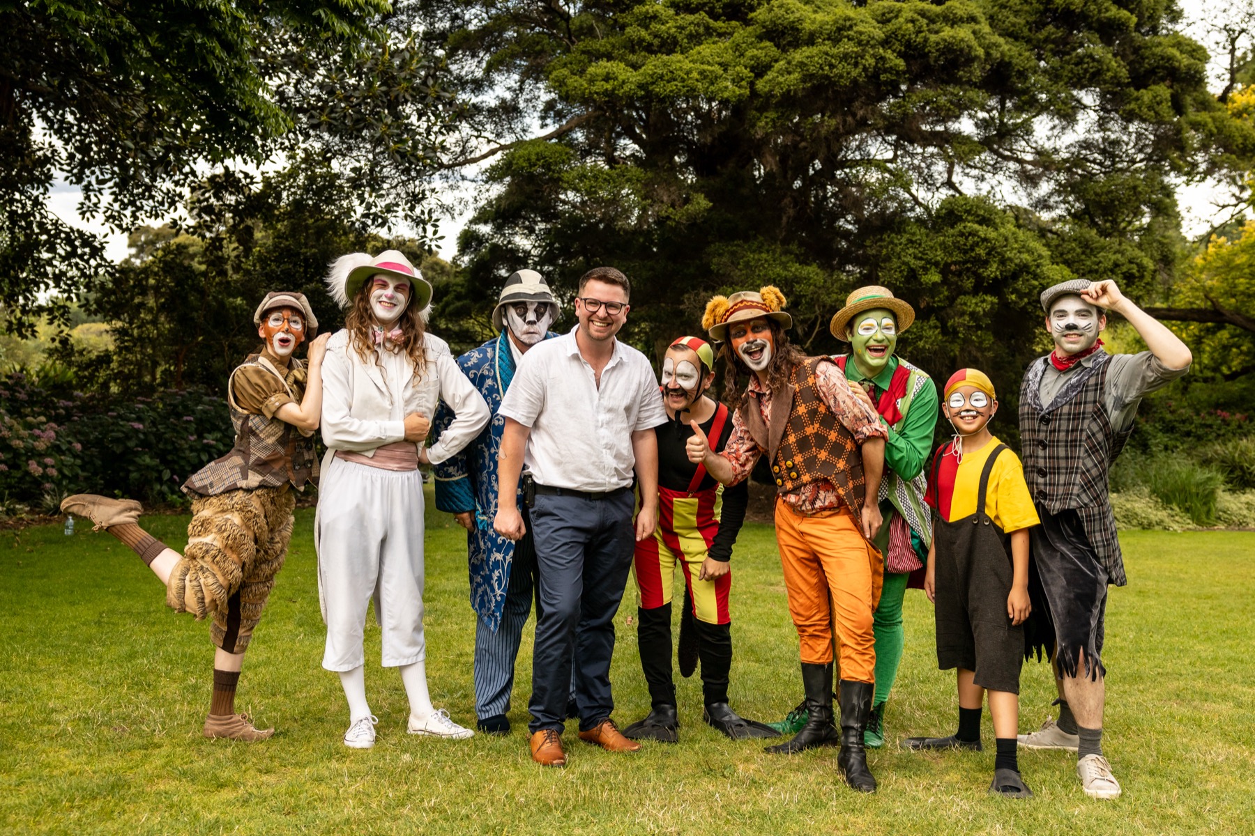 Peter Amesbury with the Willows cast